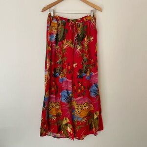 Cynthia Rowley Tropical Cheetah Wide Leg Pant